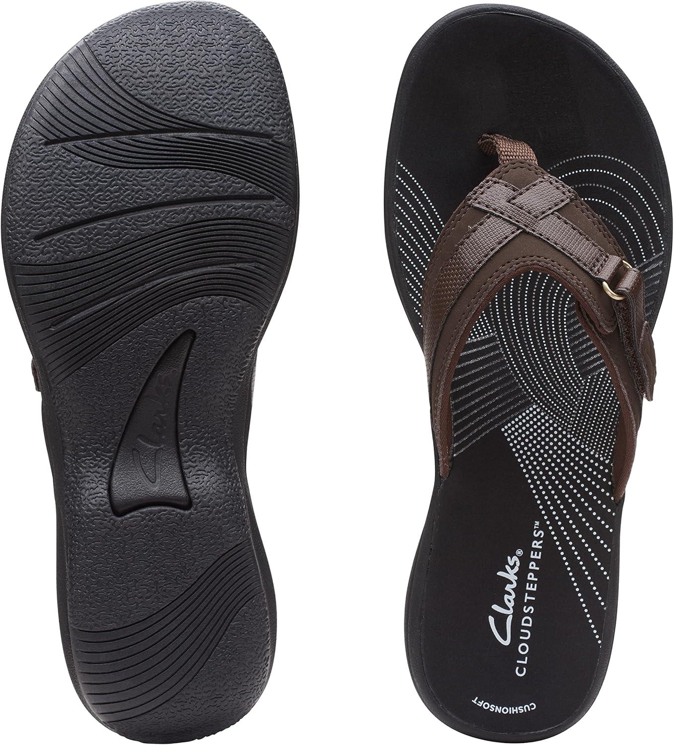imageClarks Womens Breeze Sea FlipFlopDark BrownBlack