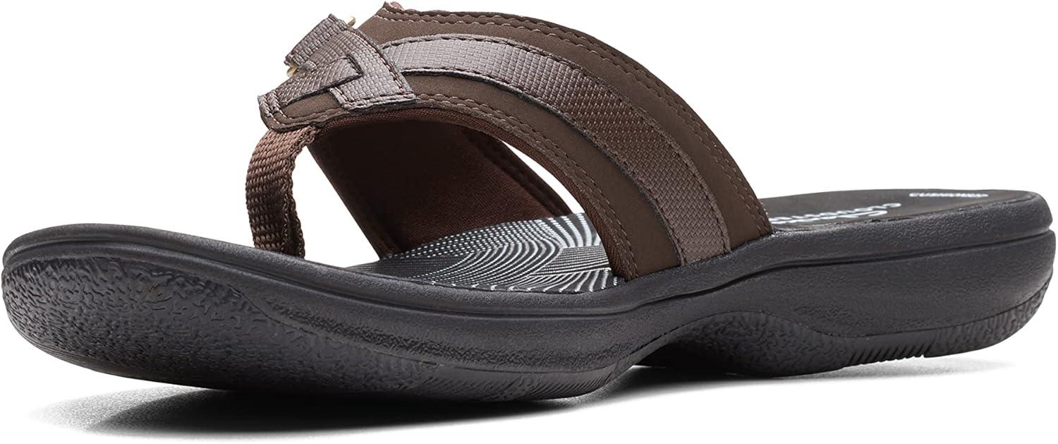 imageClarks Womens Breeze Sea FlipFlopDark BrownBlack