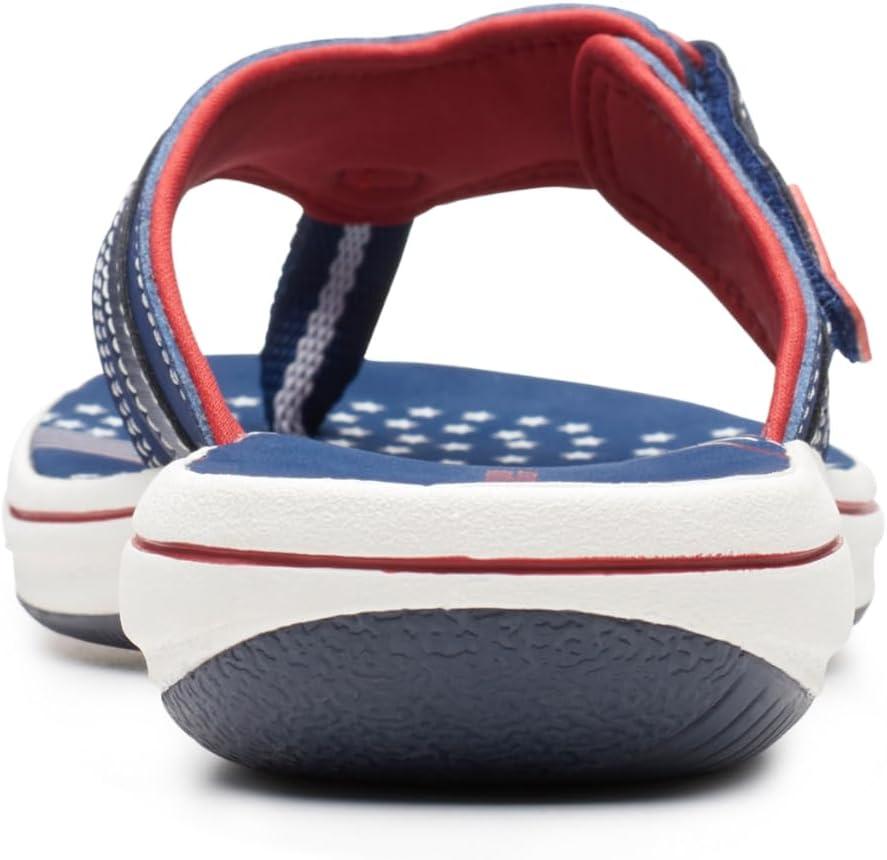 imageClarks Womens Breeze Sea FlipFlopNavyRed Synthetic