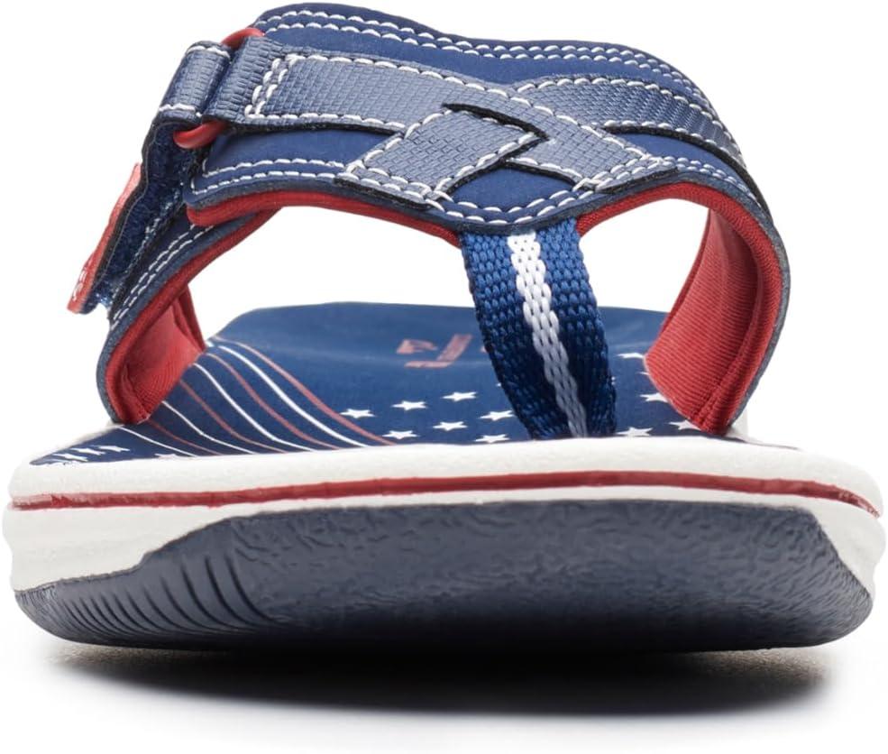 imageClarks Womens Breeze Sea FlipFlopNavyRed Synthetic