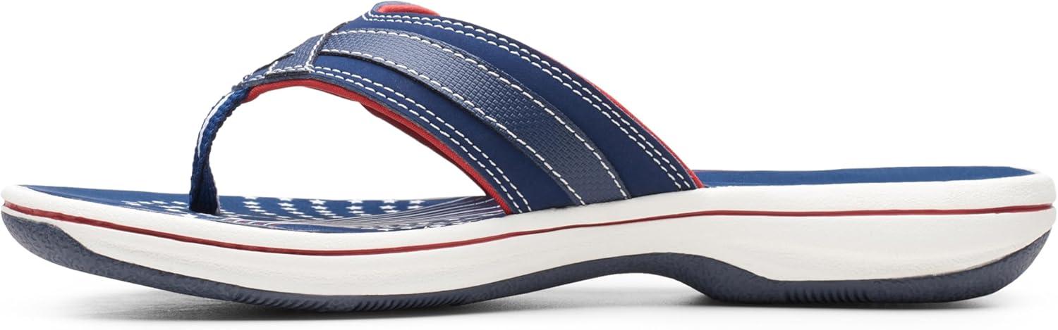 imageClarks Womens Breeze Sea FlipFlopNavyRed Synthetic