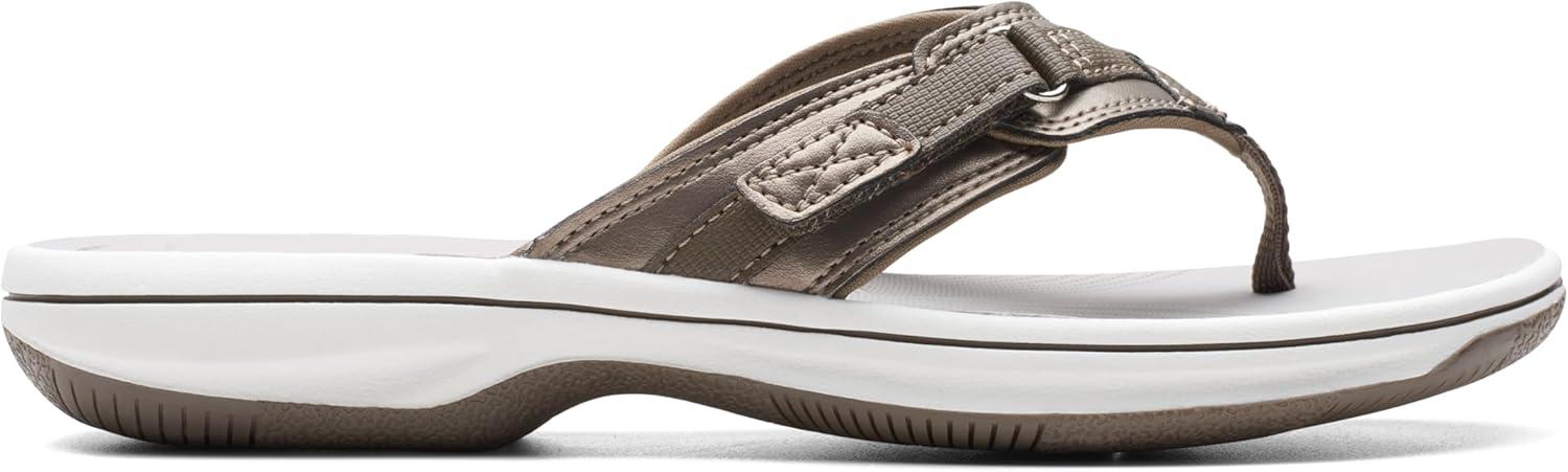 imageClarks Womens Breeze Sea FlipFlopPewter Synthetic