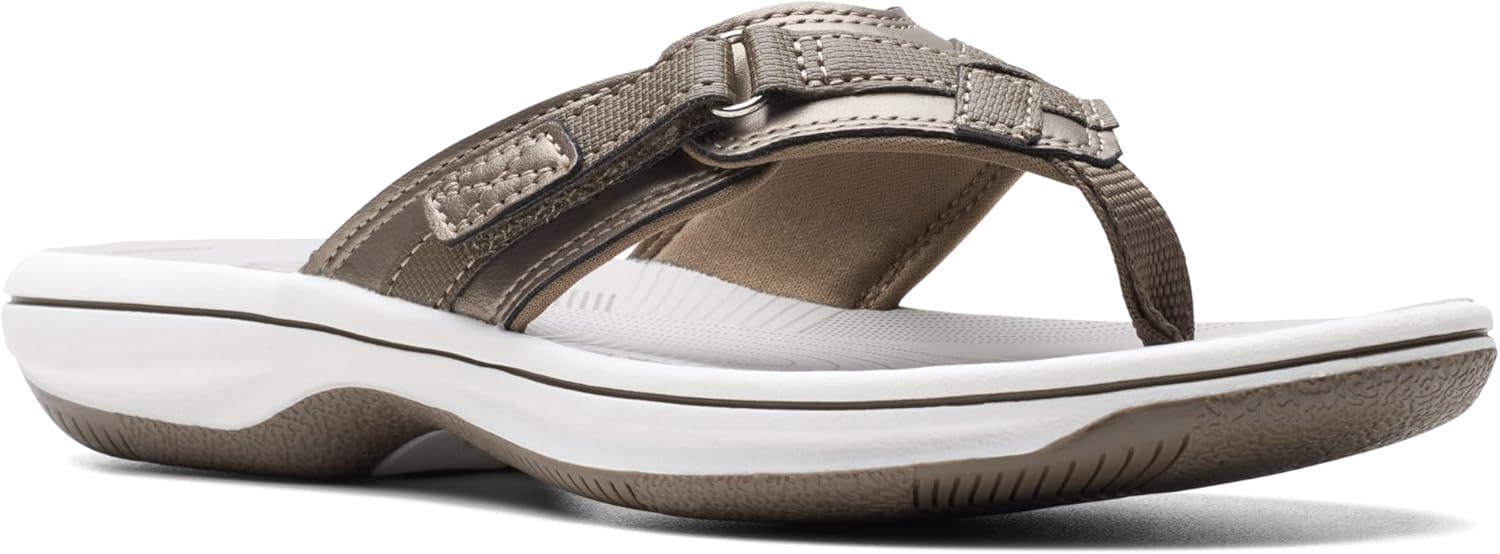 imageClarks Womens Breeze Sea FlipFlopPewter Synthetic