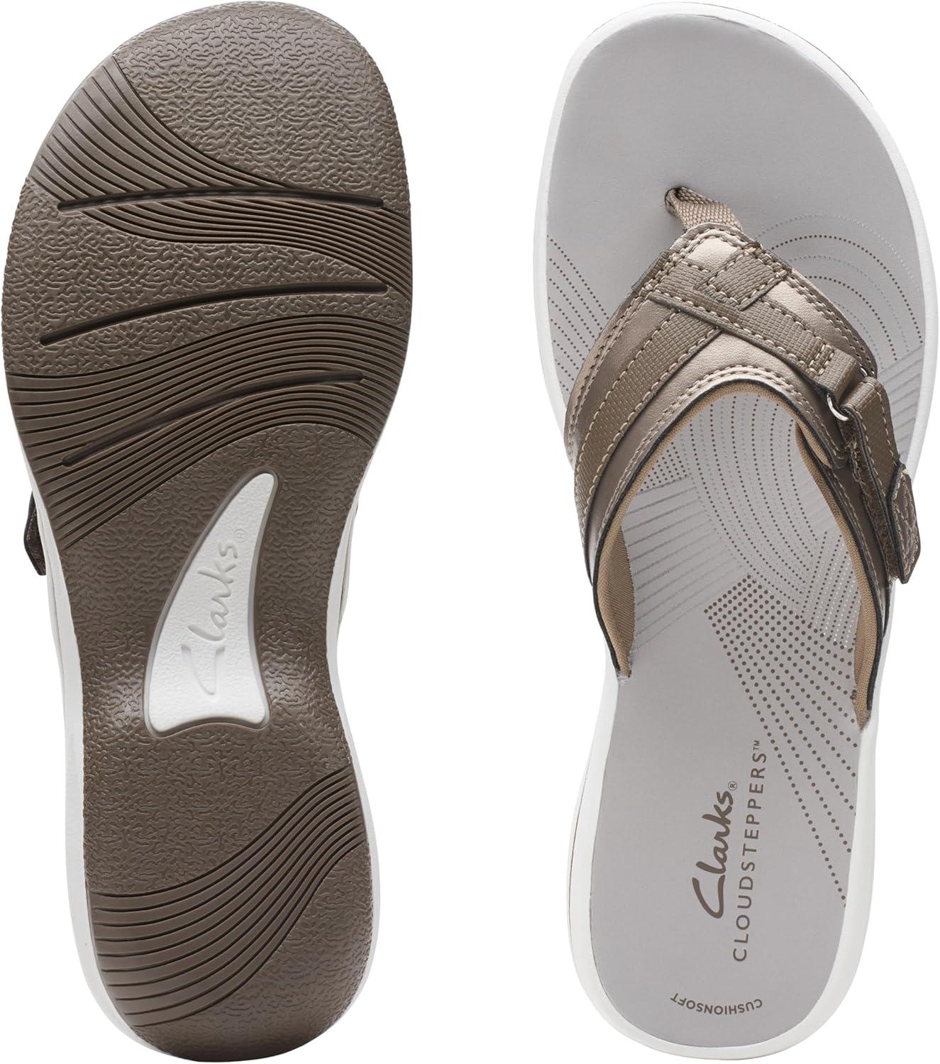 imageClarks Womens Breeze Sea FlipFlopPewter Synthetic