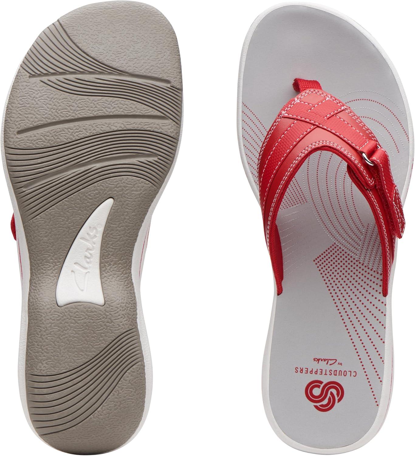 imageClarks Womens Breeze Sea FlipFlopRed Synthetic