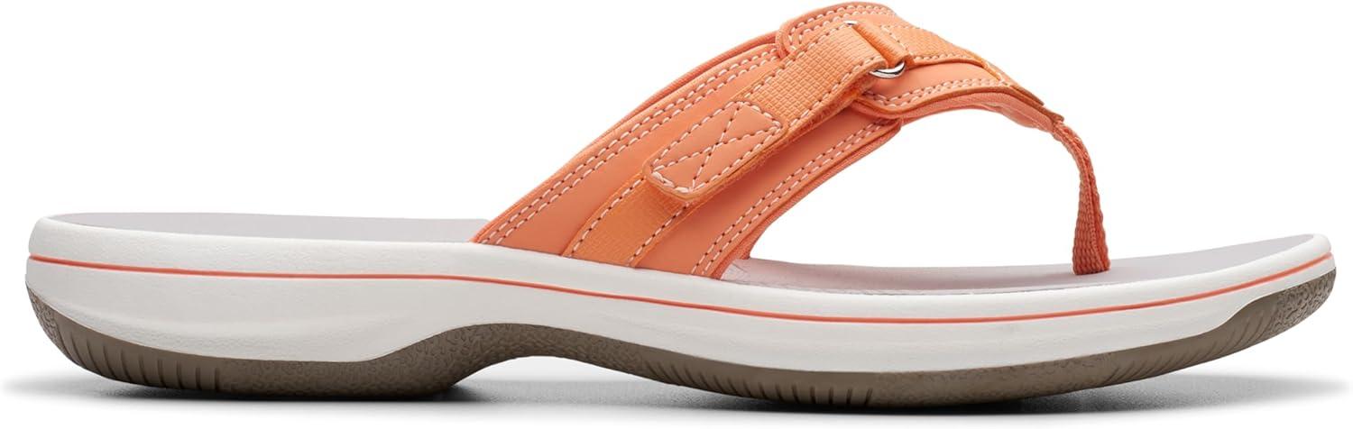 imageClarks Womens Breeze Sea FlipFlopTangerinePop Synthetic
