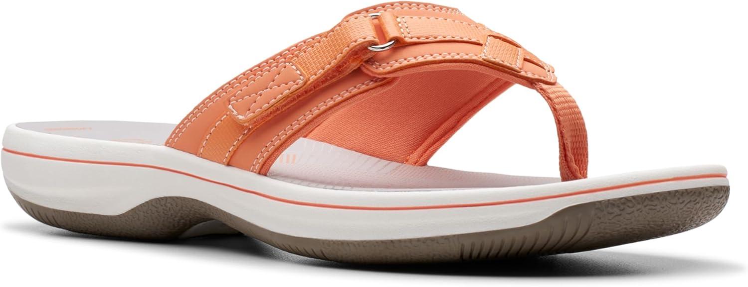 imageClarks Womens Breeze Sea FlipFlopTangerinePop Synthetic