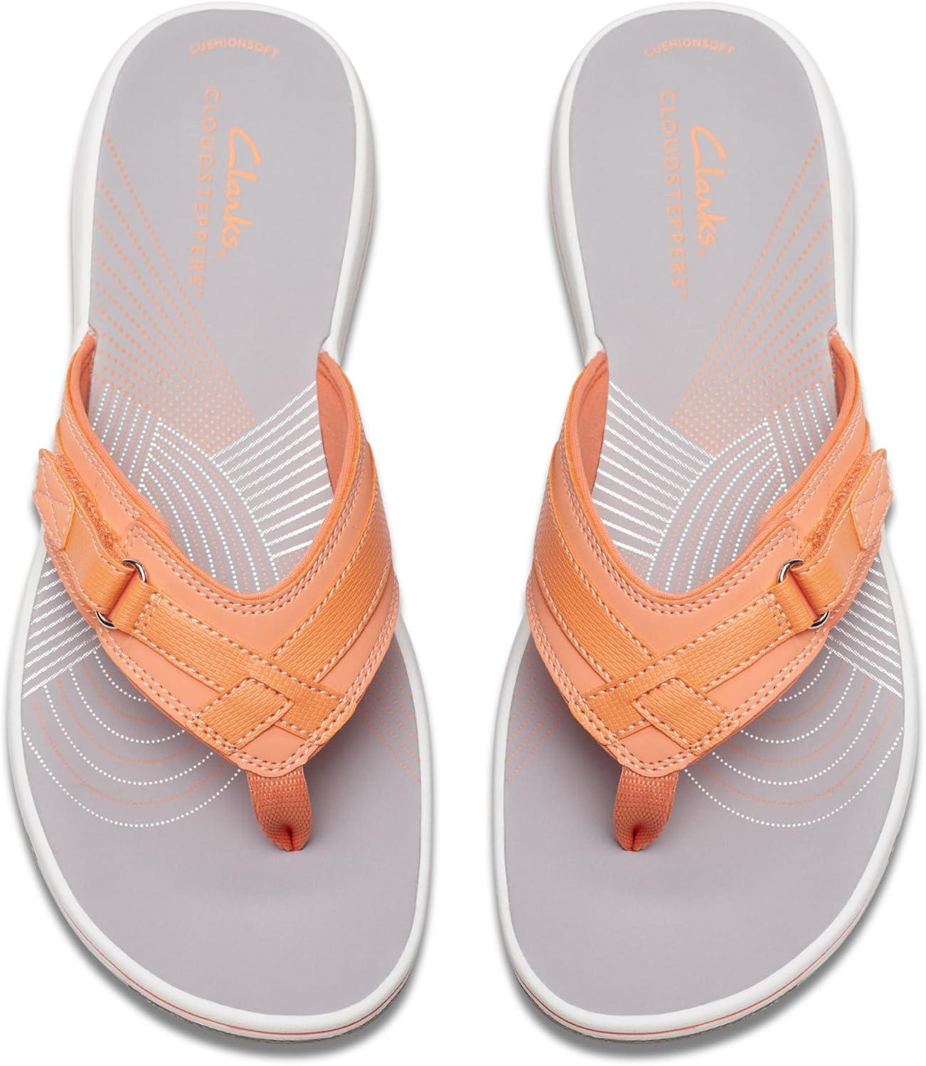 imageClarks Womens Breeze Sea FlipFlopTangerinePop Synthetic