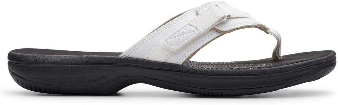 imageClarks Womens Breeze Sea FlipFlopWhite SyntheticBlack Sole