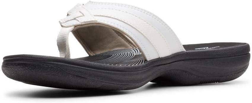 imageClarks Womens Breeze Sea FlipFlopWhite SyntheticBlack Sole