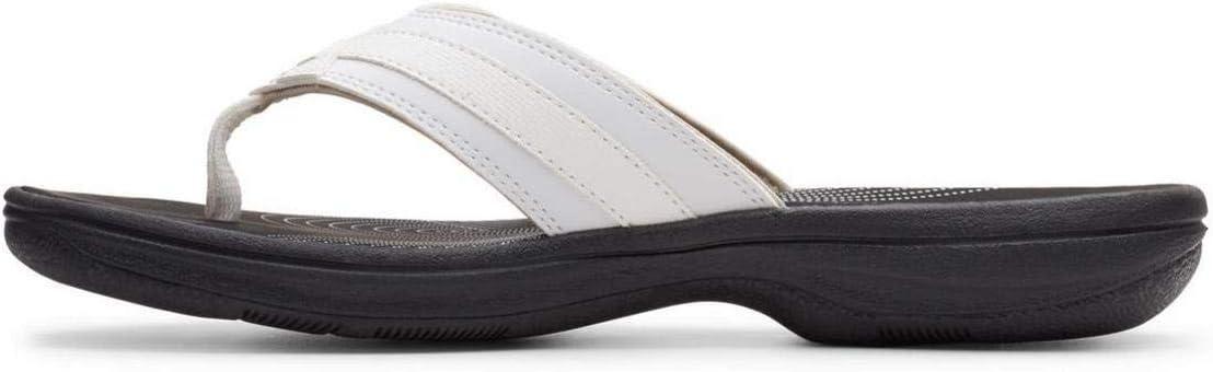 imageClarks Womens Breeze Sea FlipFlopWhite SyntheticBlack Sole