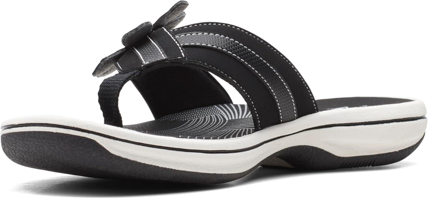 imageClarks Womens Brinkley Flora Cloudsteppers FlipFlopsBlack