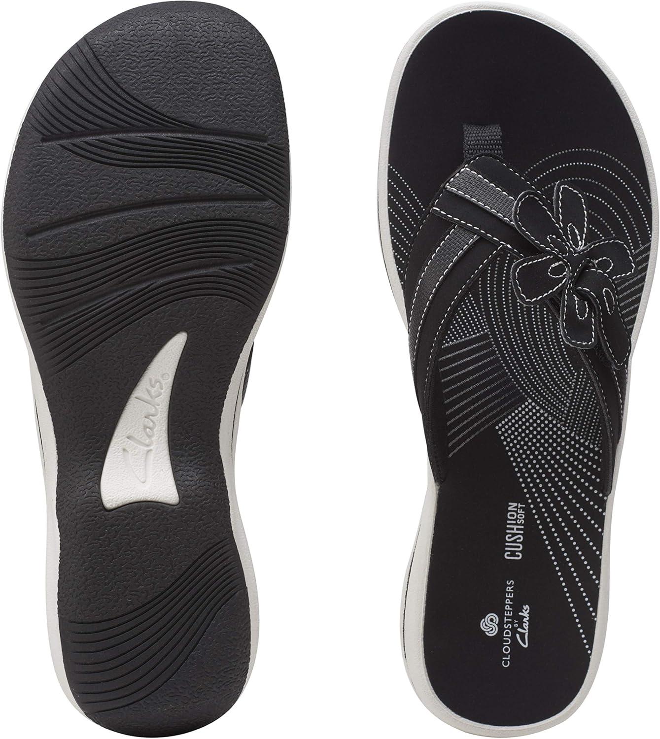 imageClarks Womens Brinkley Flora Cloudsteppers FlipFlopsBlack