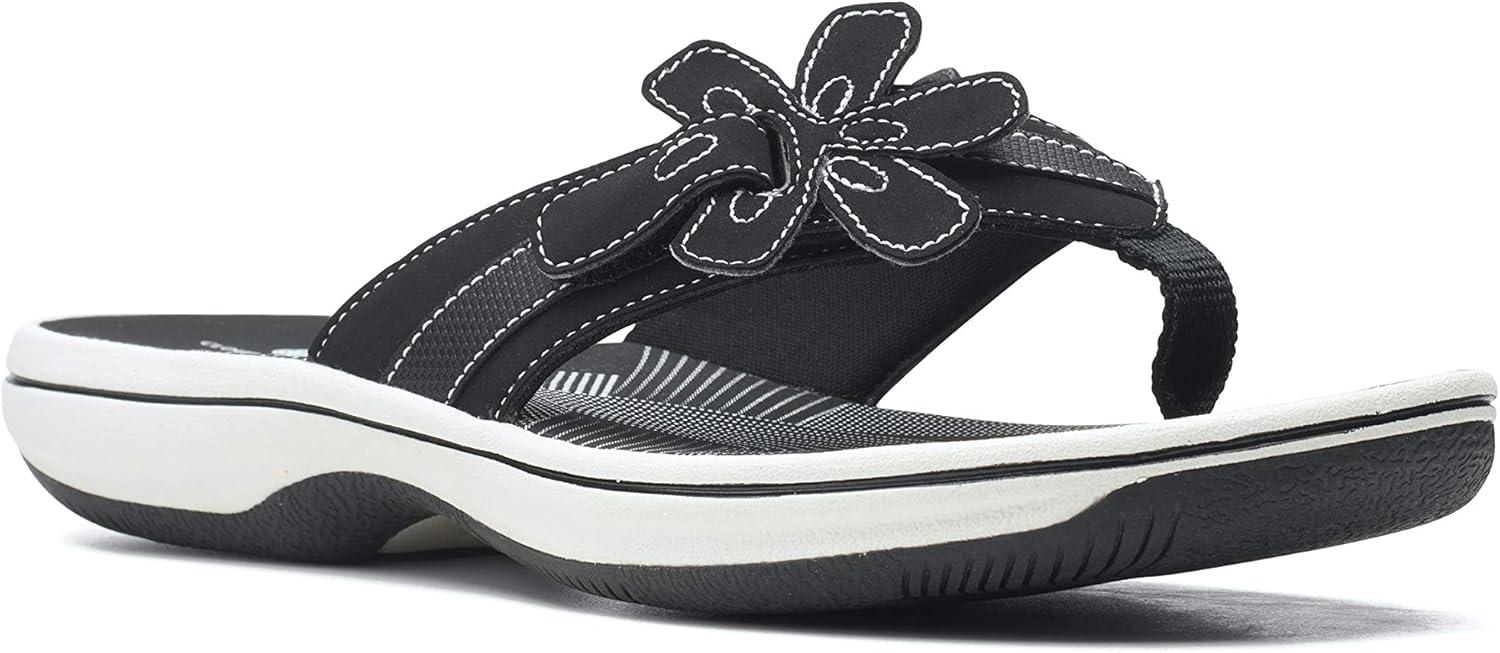 imageClarks Womens Brinkley Flora Cloudsteppers FlipFlopsBlack