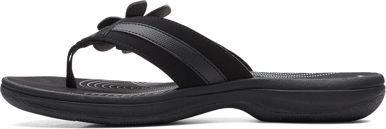 imageClarks Womens Brinkley Flora Cloudsteppers FlipFlopsBlack Synthetic
