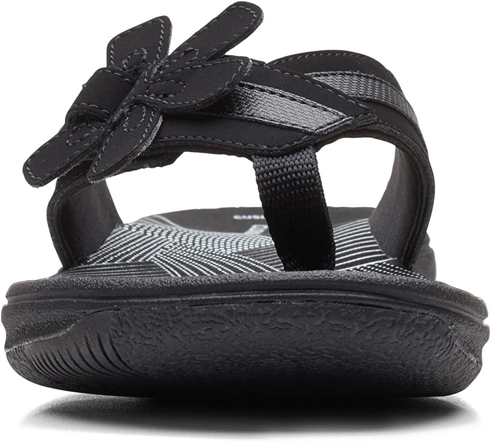 imageClarks Womens Brinkley Flora Cloudsteppers FlipFlopsBlack Synthetic