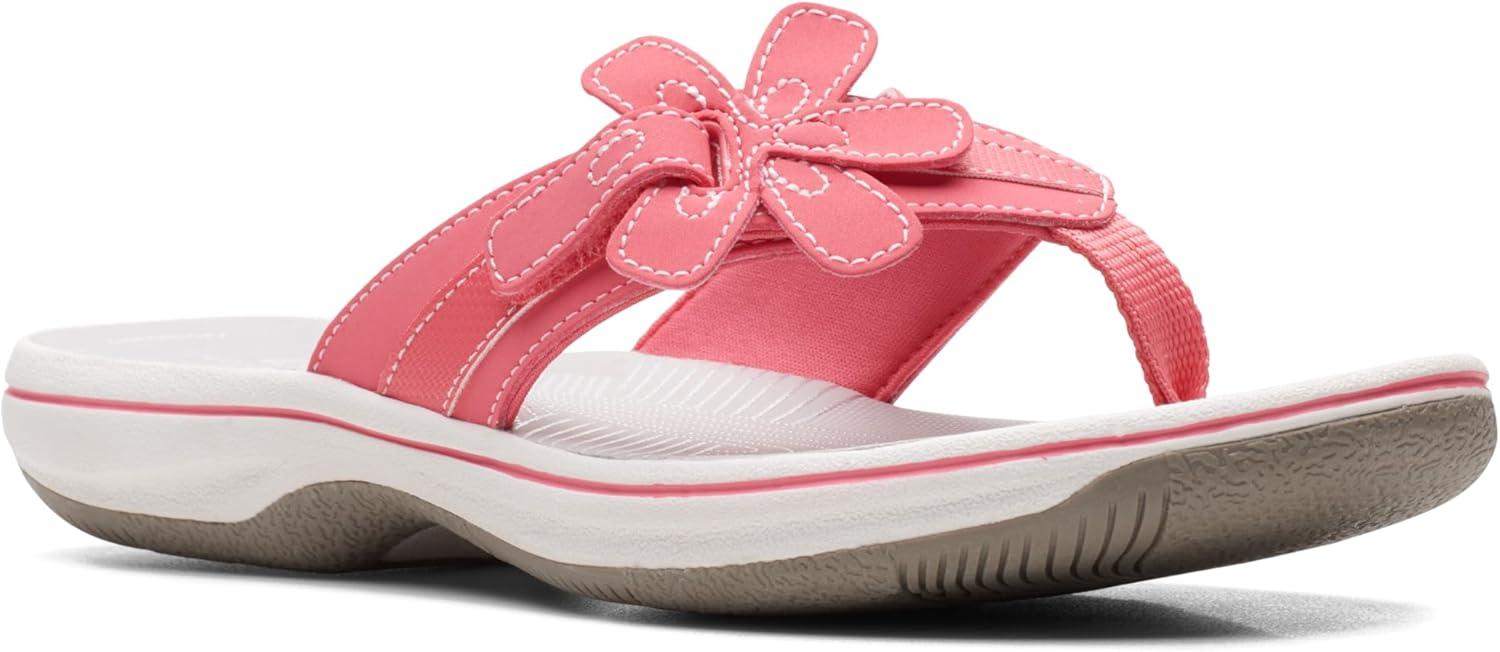 imageClarks Womens Brinkley Flora Cloudsteppers FlipFlopsBright Coral Synthetic