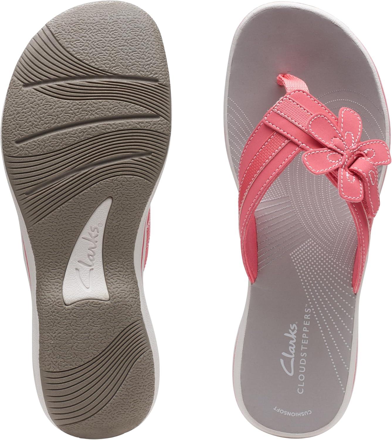 imageClarks Womens Brinkley Flora Cloudsteppers FlipFlopsBright Coral Synthetic