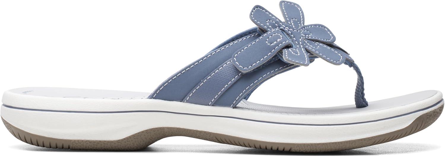 imageClarks Womens Brinkley Flora Cloudsteppers FlipFlopsDenim Blue Synthetic