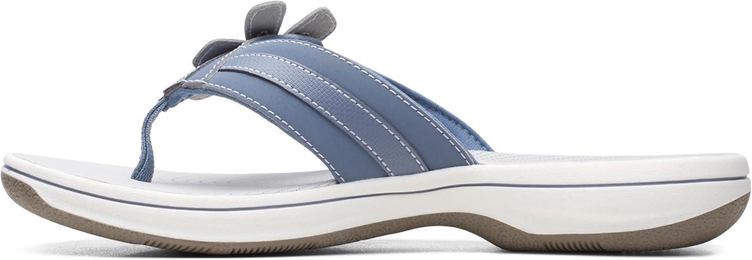 imageClarks Womens Brinkley Flora Cloudsteppers FlipFlopsDenim Blue Synthetic