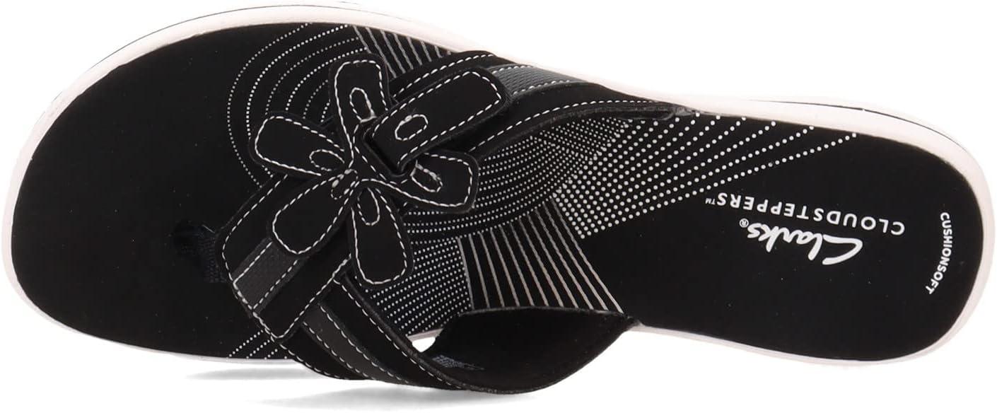 imageClarks Womens Brinkley Flora Cloudsteppers FlipFlopsHang Black