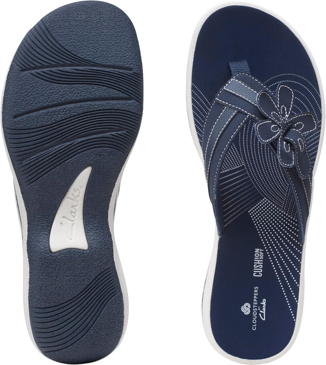 imageClarks Womens Brinkley Flora Cloudsteppers FlipFlopsNavy