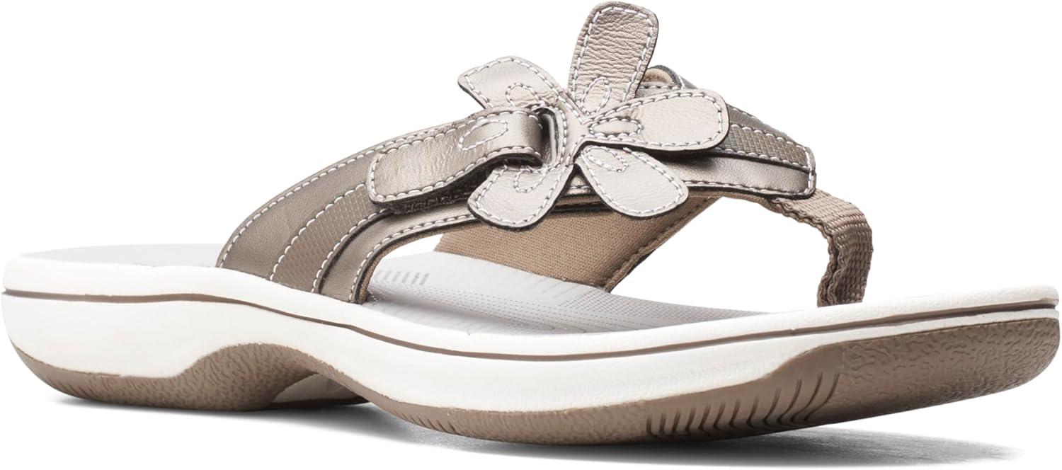 imageClarks Womens Brinkley Flora Cloudsteppers FlipFlopsPewter
