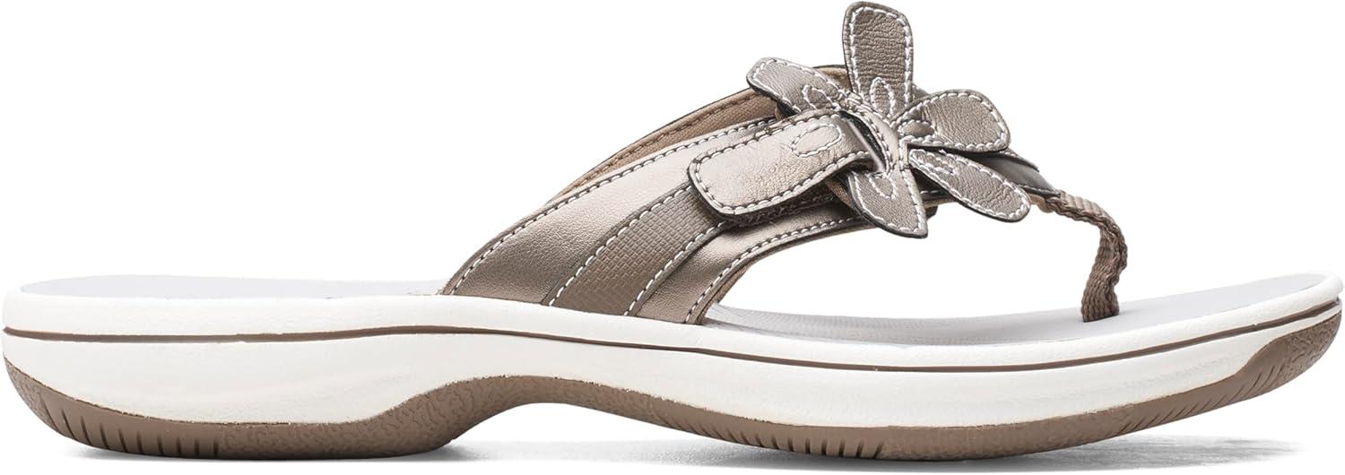 imageClarks Womens Brinkley Flora Cloudsteppers FlipFlopsPewter