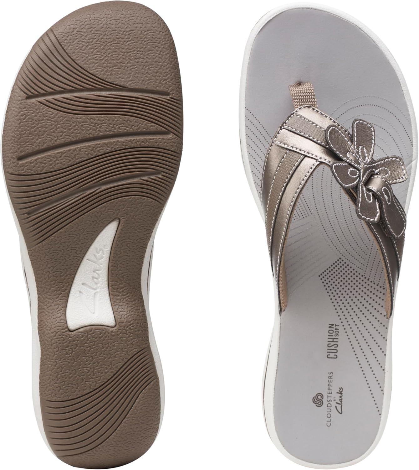 imageClarks Womens Brinkley Flora Cloudsteppers FlipFlopsPewter