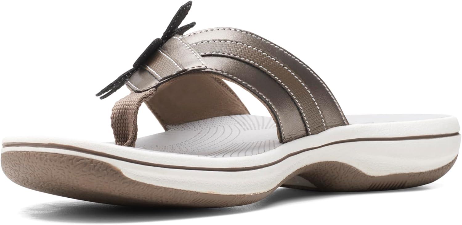 imageClarks Womens Brinkley Flora Cloudsteppers FlipFlopsPewter