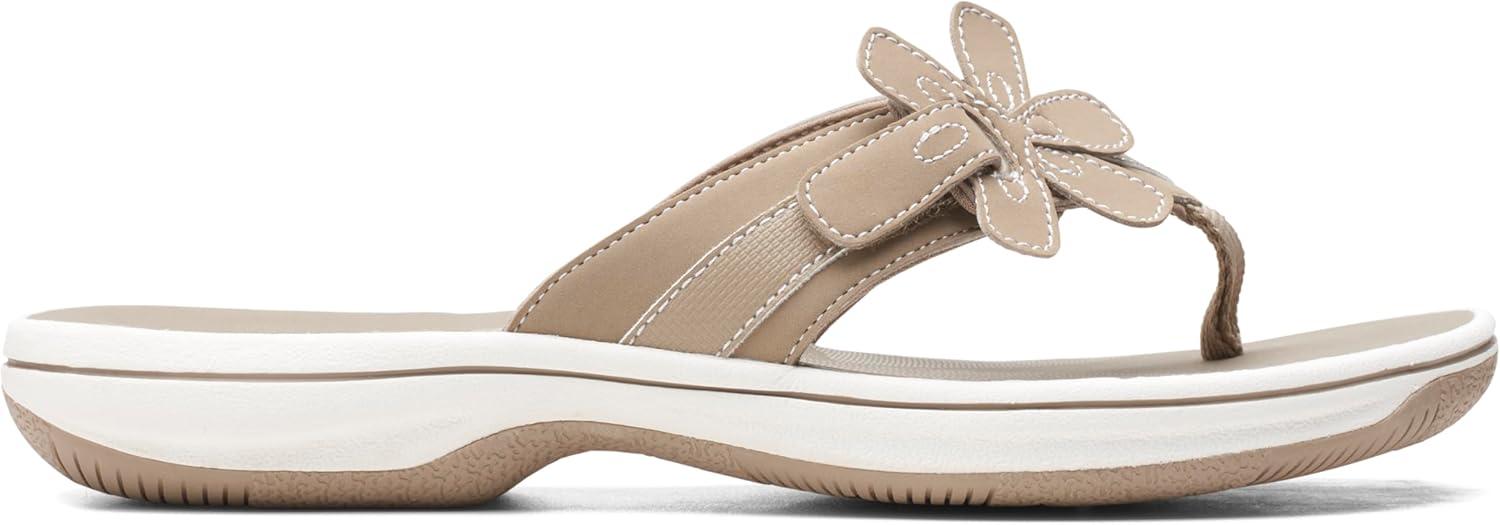 imageClarks Womens Brinkley Flora Cloudsteppers FlipFlopsTaupe Synthetic