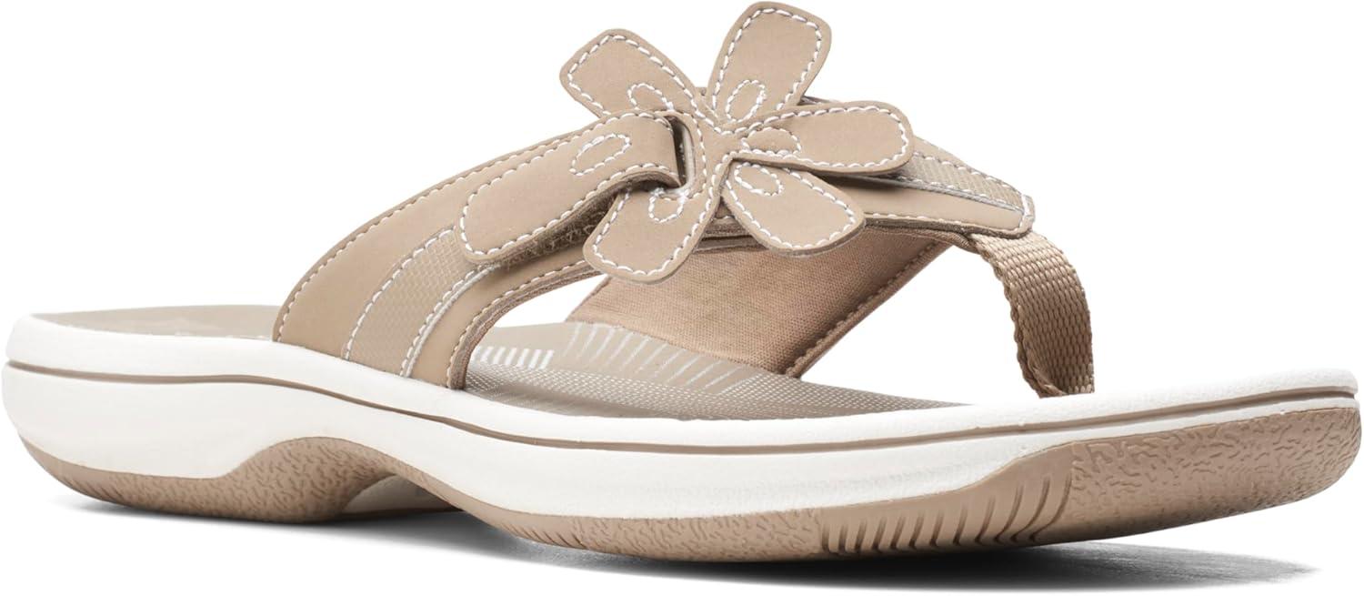 imageClarks Womens Brinkley Flora Cloudsteppers FlipFlopsTaupe Synthetic