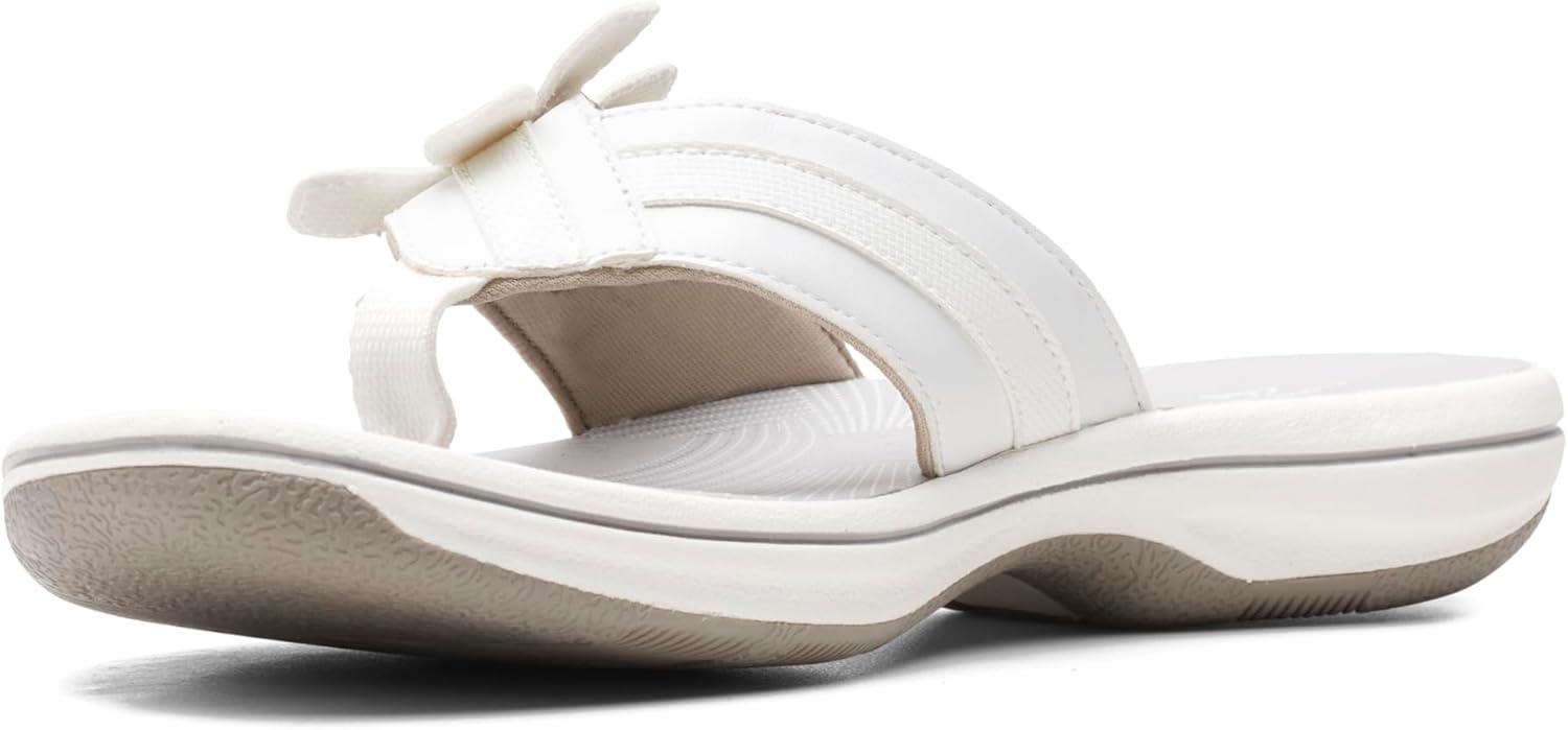imageClarks Womens Brinkley Flora Cloudsteppers FlipFlopsWhite