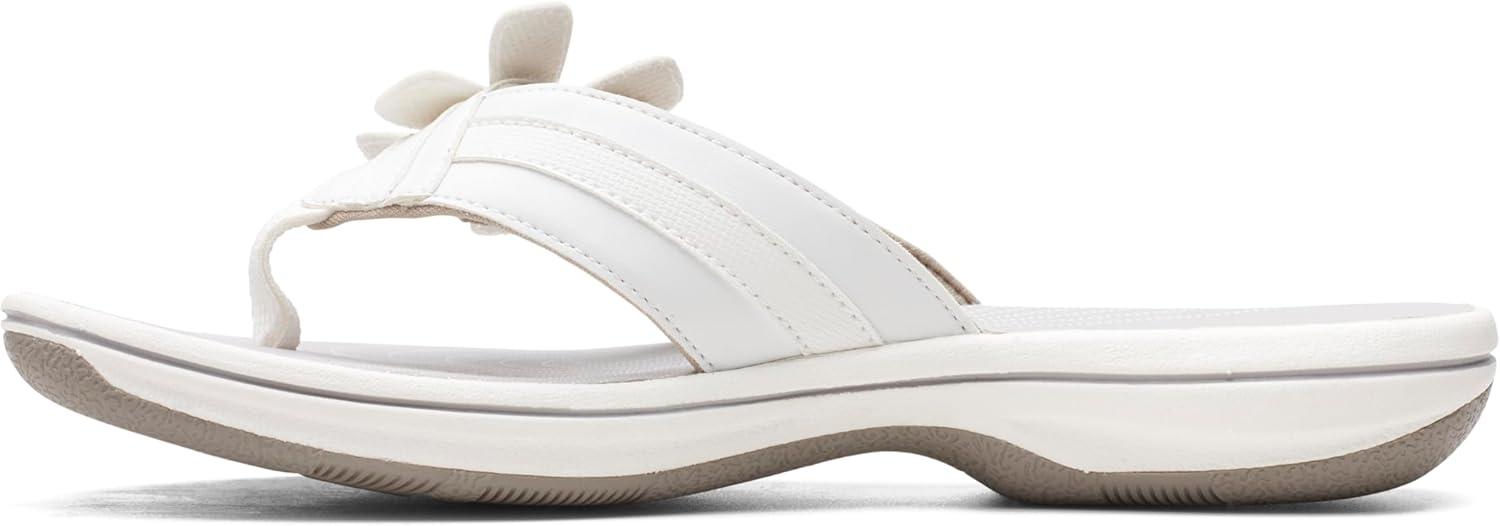 imageClarks Womens Brinkley Flora Cloudsteppers FlipFlopsWhite