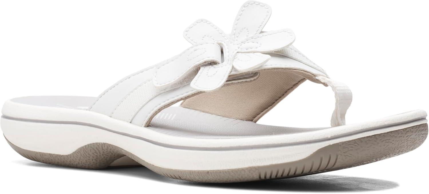 imageClarks Womens Brinkley Flora Cloudsteppers FlipFlopsWhite