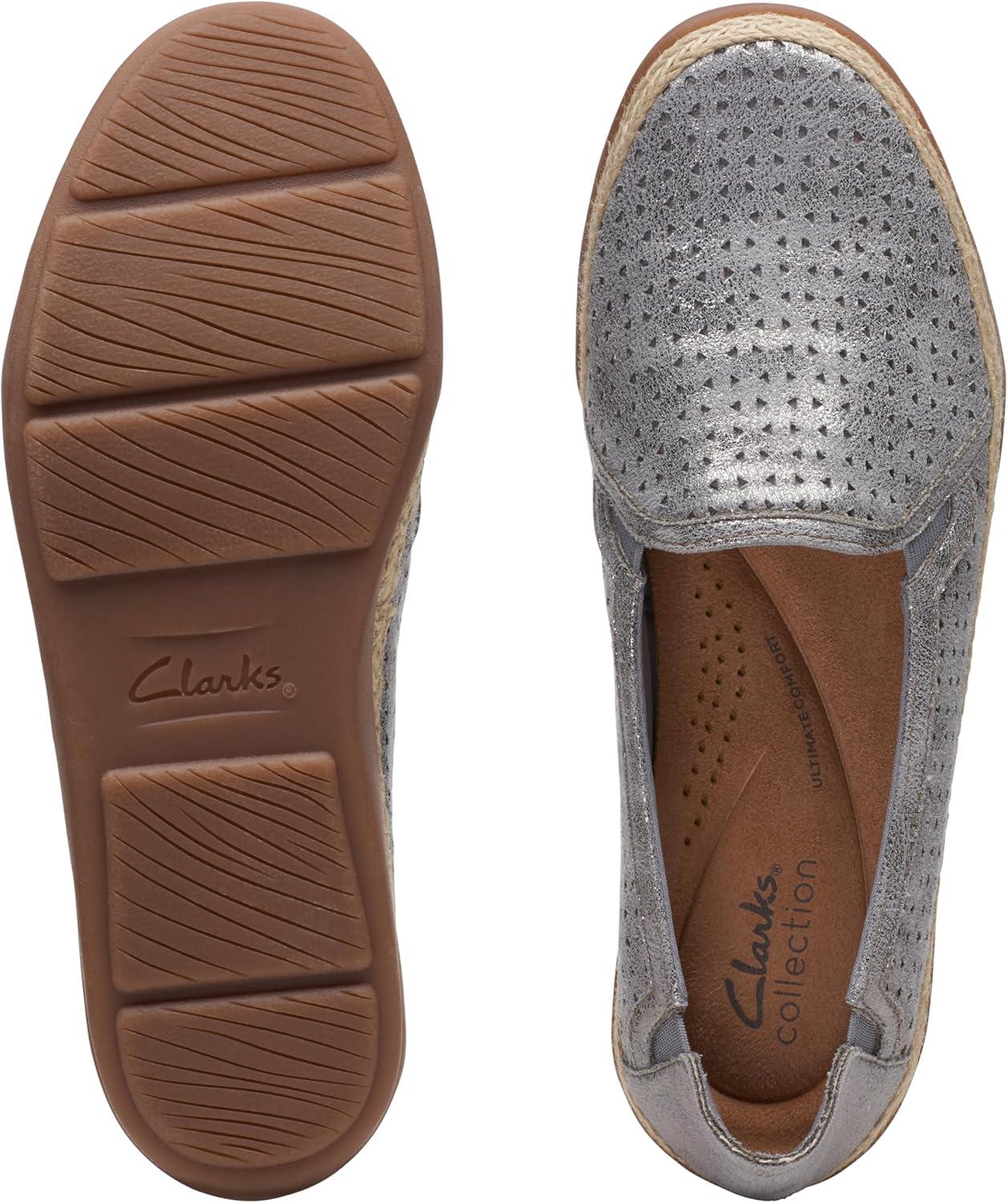 imageClarks Womens Elaina Ruby LoafersPewter Textile