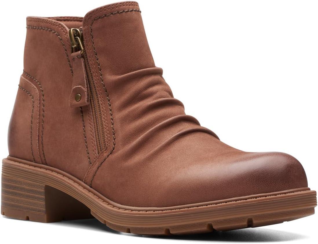 imageClarks Womens Hearth Dove Ankle BootsTan Nubuck
