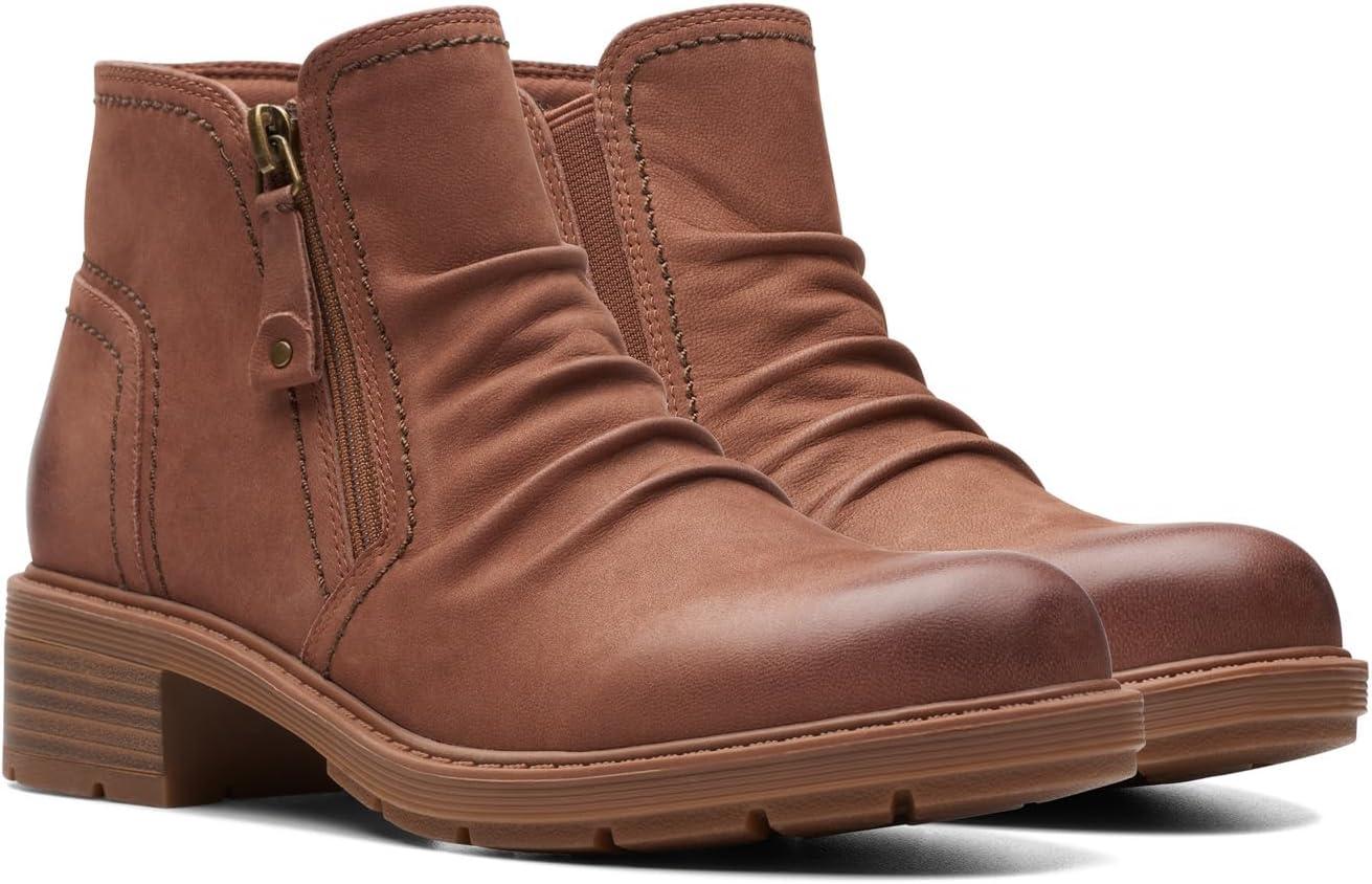 imageClarks Womens Hearth Dove Ankle BootsTan Nubuck