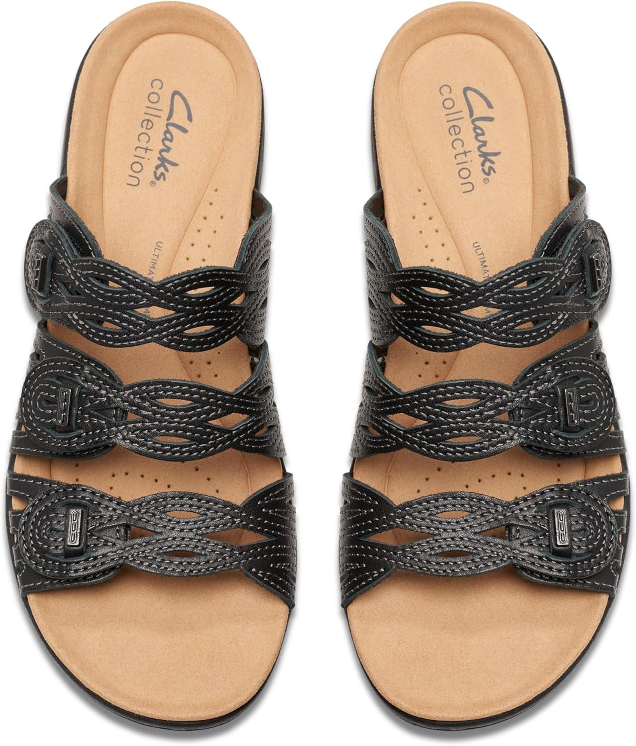 imageClarks Womens Laurieann Ruby Flat SandalBlack Leather