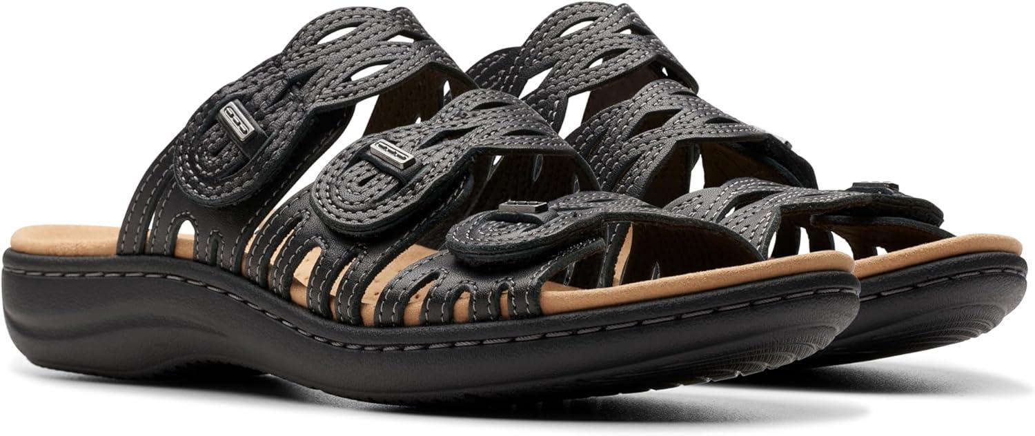 imageClarks Womens Laurieann Ruby Flat SandalBlack Leather