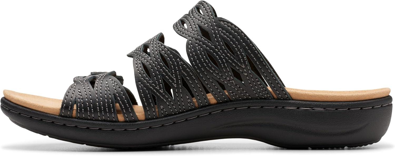 imageClarks Womens Laurieann Ruby Flat SandalBlack Leather