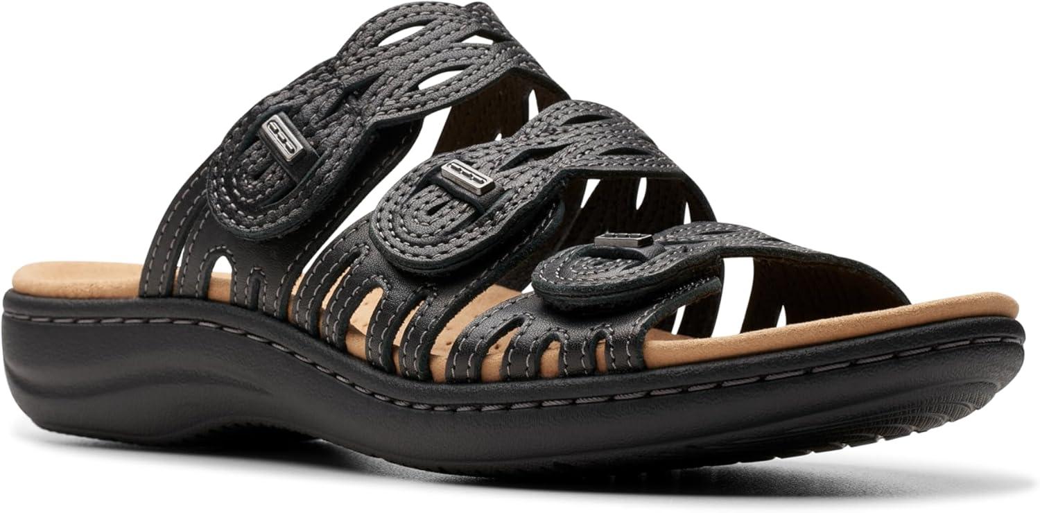 imageClarks Womens Laurieann Ruby Flat SandalBlack Leather