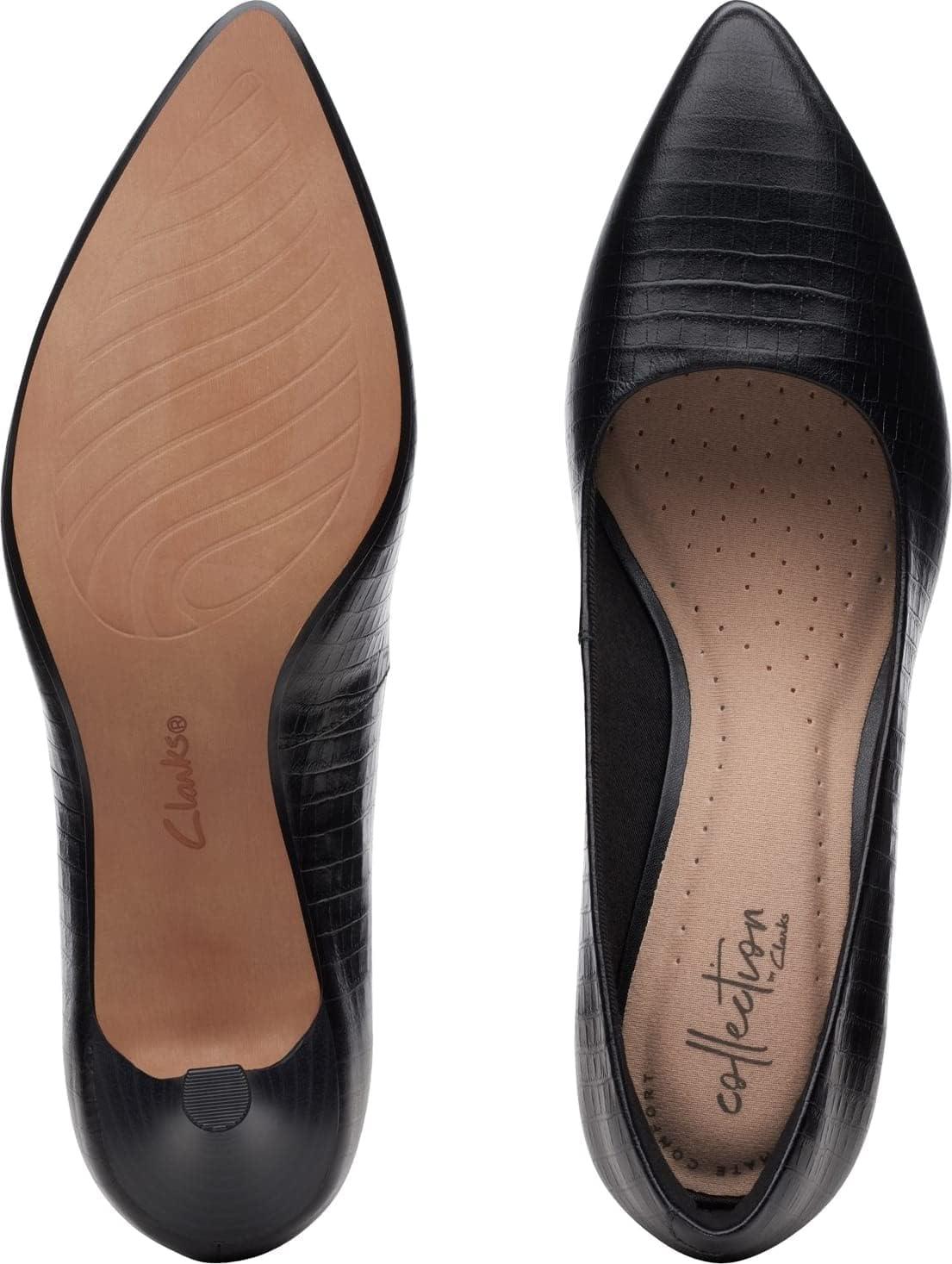 imageClarks Womens Linvale Jerica PumpBlack Croco Leather