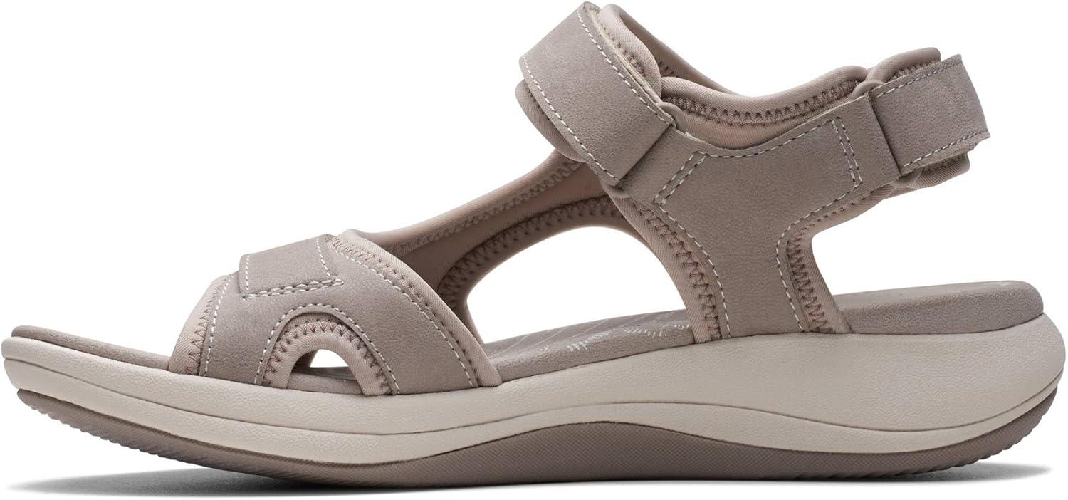 imageClarks Womens Mira Bay Flat SandalsStone Textile