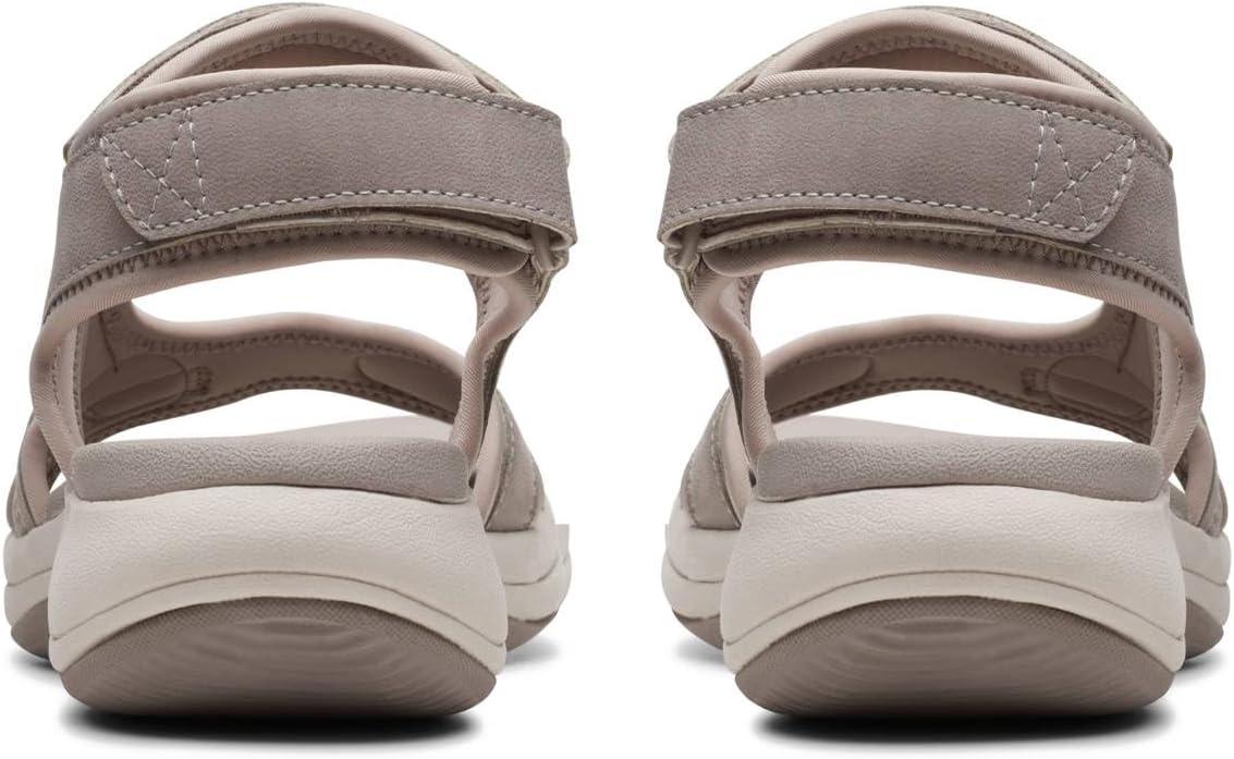 imageClarks Womens Mira Bay Flat SandalsStone Textile