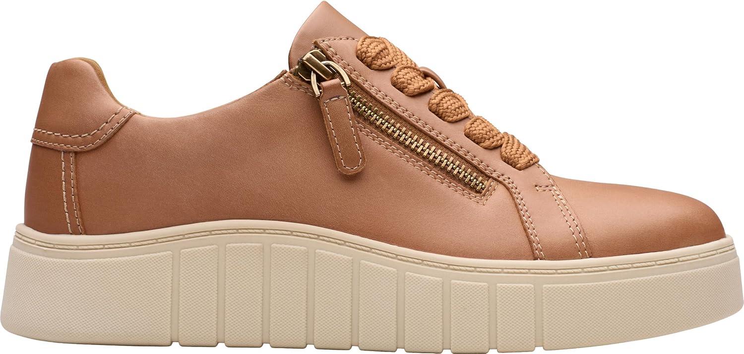 imageClarks Womens Mykah Joy SneakerTan Leather