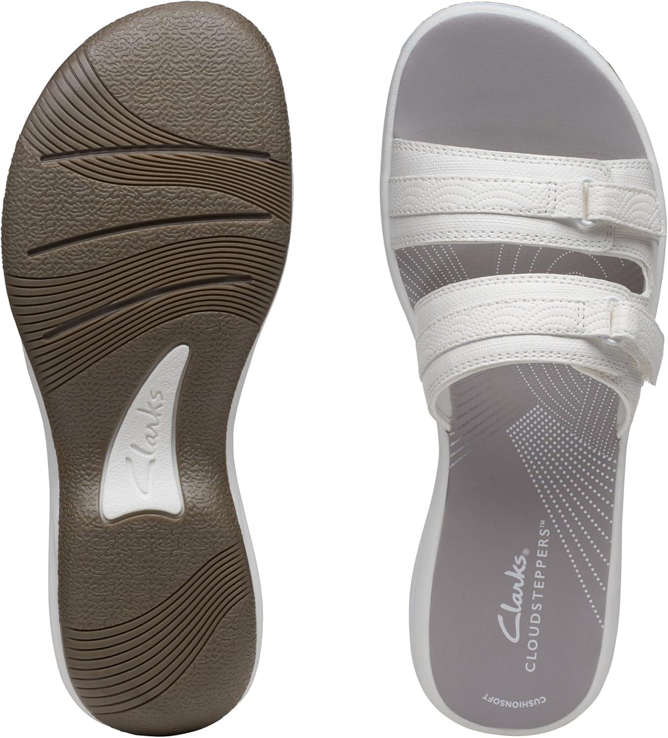 imageClarks womens Breeze PiperSlide SandalWhite