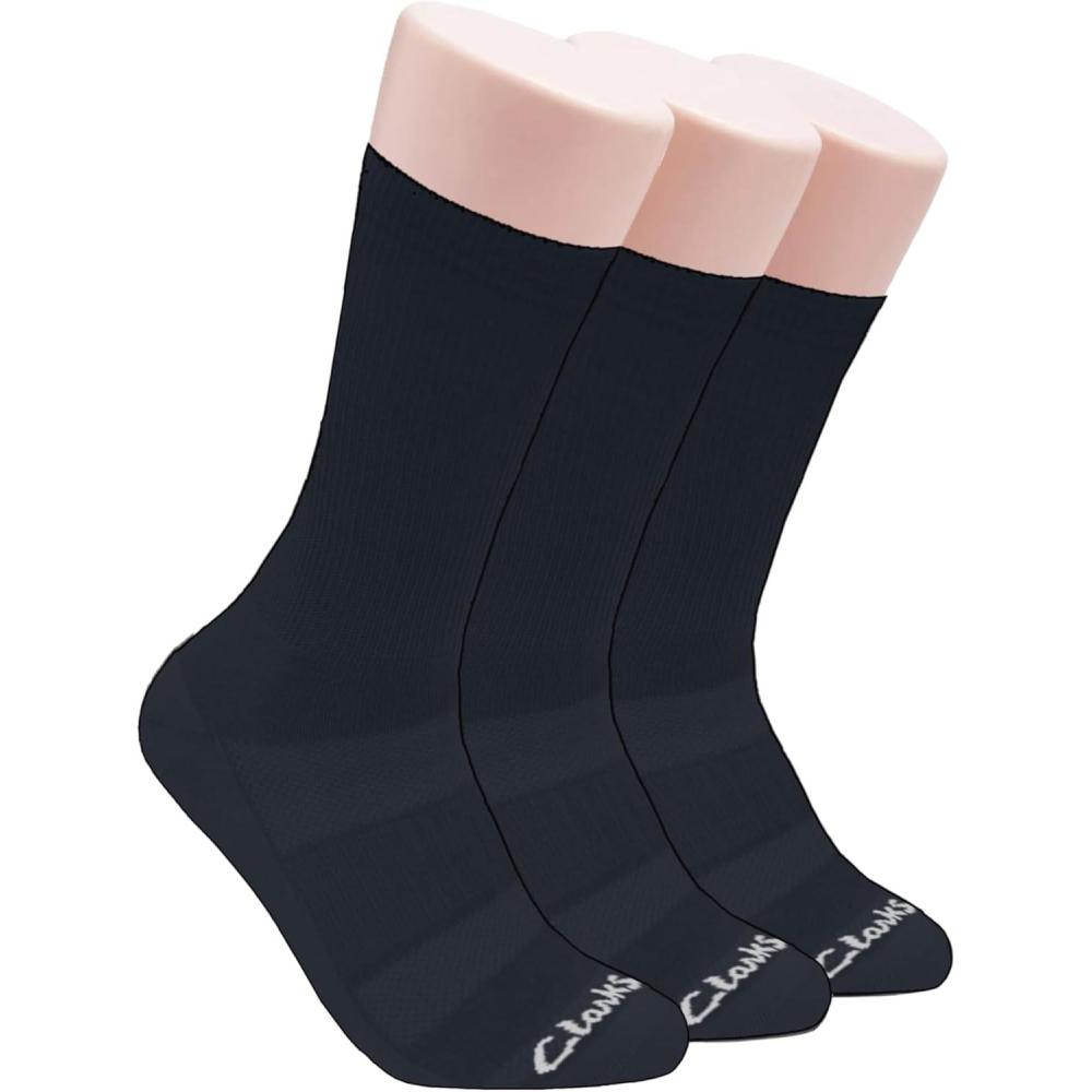 imageClarks Mens Casual Half Cushion Crew Sock with Air Channel 3 Pair Multicolour Mens 712 Shoe