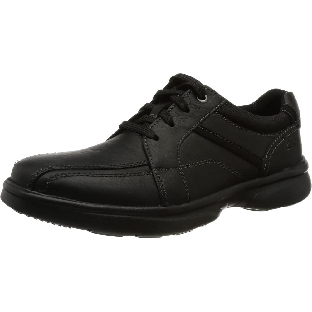 imageClarks Mens SneakerBlack Tumbled Leather