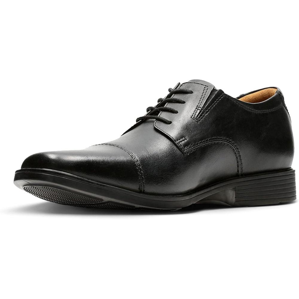 imageClarks Mens Tilden Cap Oxford ShoesBlack Black Leather